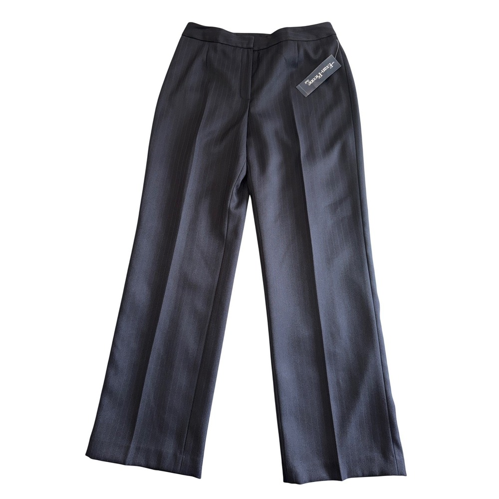 NWT Evan-Picone Womens 2PC Pinstripe Pant Suit Black Cobalt Blue 8 50020151-9JU - Picture 8 of 14